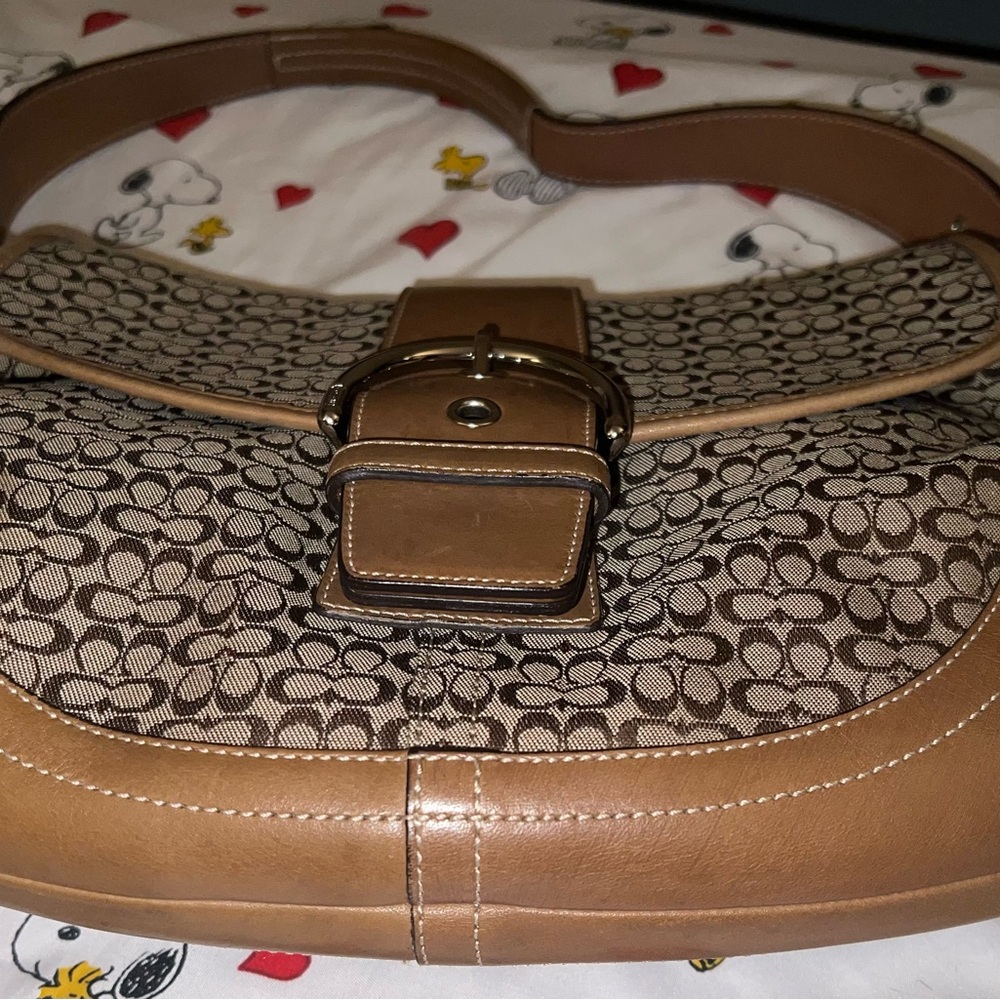Coach SoHo Brown Signature Medium Shoulder Bag Made in Turkey Y2K EUC 🤎VINTAGE - Picture 4 of 16